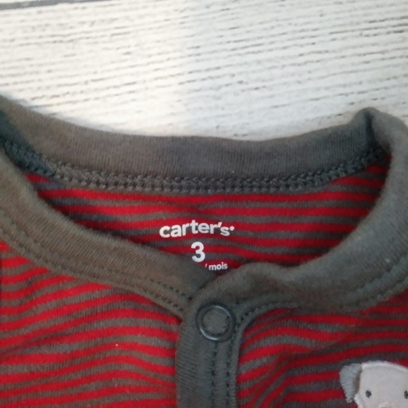 5/$10 Set of 3 Footie sleepers size 3m Carter's - Picture 2 of 3